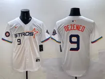 Men's Houston Astros #9 Zach Dezenzo White 2025 City Connect With Texas Patch Jersey
