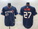 Men's Houston Astros #27 Jose Altuve Navy 2025 City Connect With Texas Patch Limited Jersey