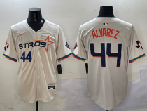 Men's Houston Astros #44 Yordan Alvarez Cream 2025 City Connect With Texas Patch Jersey