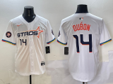 Men's Houston Astros #14 Mauricio Dubón White 2025 City Connect Limited Stitched Jersey