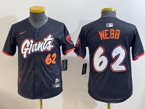 Youth San Francisco Giants #62 Webb Anthracite 2025 City Connect Limited Jersey