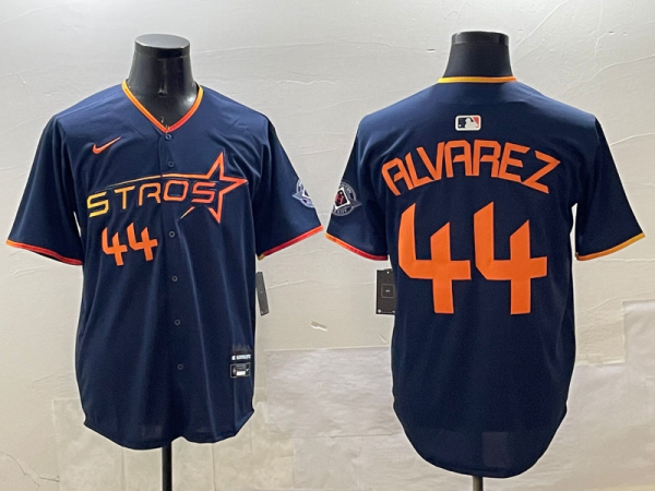 Men's Houston Astros #44 Yordan Alvarez Navy 2025 City Connect Limited Stitched Baseball Jersey