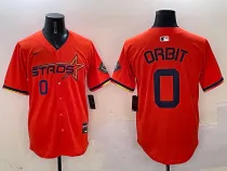 Men's Houston Astros #0 Kaleb Ort Orange 2025 City Connect Limited Stitched Baseball Jersey