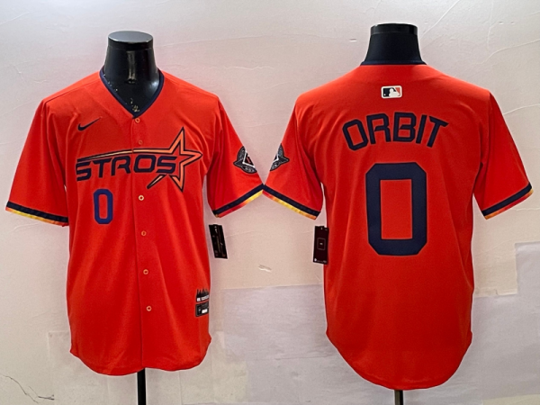 Men's Houston Astros #0 Kaleb Ort Orange 2025 City Connect Limited Stitched Baseball Jersey