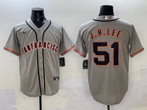 Men's San Francisco Giants #51 Jung Hoo Lee Grey Stitched Baseball Jersey