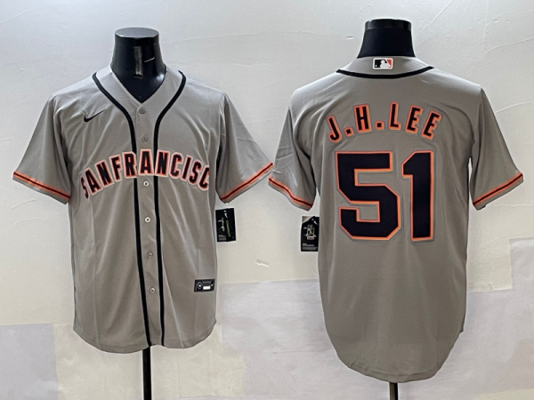 Men's San Francisco Giants #51 Jung Hoo Lee Grey Stitched Baseball Jersey