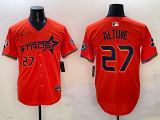 Men's Houston Astros #27 Jose Altuve Orange 2025 City Connect With Texas Patch Limited Jersey
