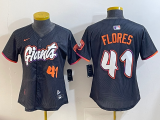 Women San Francisco Giants #41 Flores Anthracite 2025 City Connect Limited Jersey