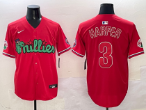Men's Philadelphia Phillies #3 Bryce Harper Red Phanatic Limited Stitched Jersey