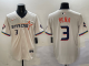Men's Houston Astros #3 Jeremy Peña Cream 2025 City Connect With Texas Patch Limited Jersey