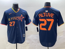 Men's Houston Astros #27 Jose Altuve Navy 2025 City Connect Limited Stitched Baseball Jersey