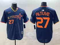 Men's Houston Astros #27 Jose Altuve Navy 2025 City Connect Limited Stitched Baseball Jersey