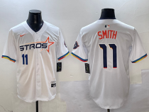 Men's Houston Astros #11 Cam Smith White 2025 City Connect Limited Stitched Baseball Jersey
