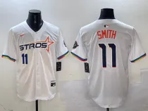 Men's Houston Astros #11 Cam Smith White 2025 City Connect Limited Stitched Baseball Jersey