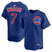 Men's Chicago Cubs #7 Dansby Swanson Nike Royal Alternate Limited Jersey