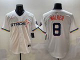Men's Houston Astros #8 Christian Walker White Limited Jersey