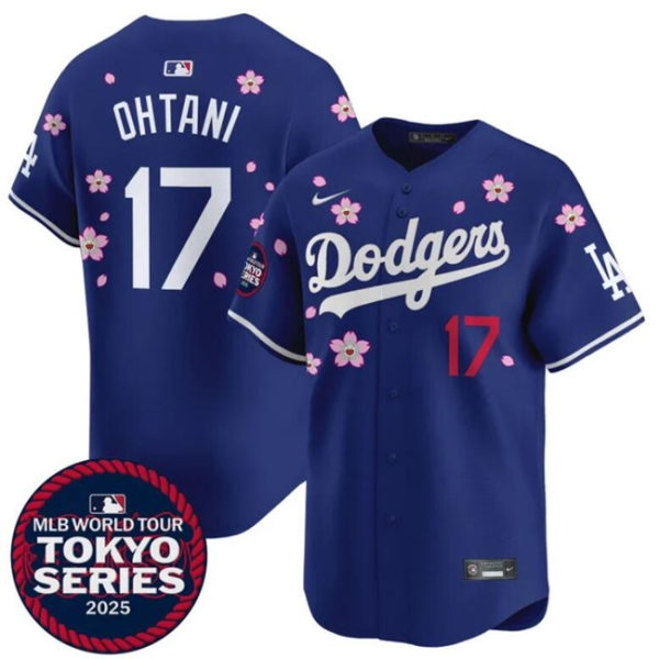 Youth Los Angeles Dodgers #17 Shohei Ohtani Royal 2025 Tokyo Series Limited Stitched Jersey