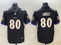 Men's Baltimore Ravens #80 Isaiah Likely Black Vapor Untouchable Limited Jersey