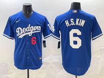 Men's Los Angeles Dodgers #6 Hyeseong Kim Blue Nike Game Jersey