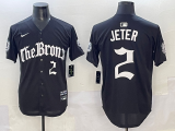 Men's New York Yankees #2 Derek Jeter Black New Jersey