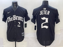 Men's New York Yankees #2 Derek Jeter Black New Jersey