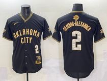 NBA Oklahoma City Thunder #2 Shai Gilgeous-Alexander Black Baseball Jersey