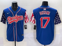 Men's Los Angeles Dodgers #17 Shohei Ohtani Blue Stitched Baseball Jersey