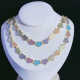 Brass Plating Zircon Colorful Heart Mess Charms Necklace