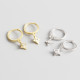 INS Geometric Rhombus Pave cz S925 Silver Earrings