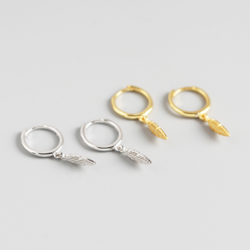 INS Plume Ornament S925 Silver Earrings