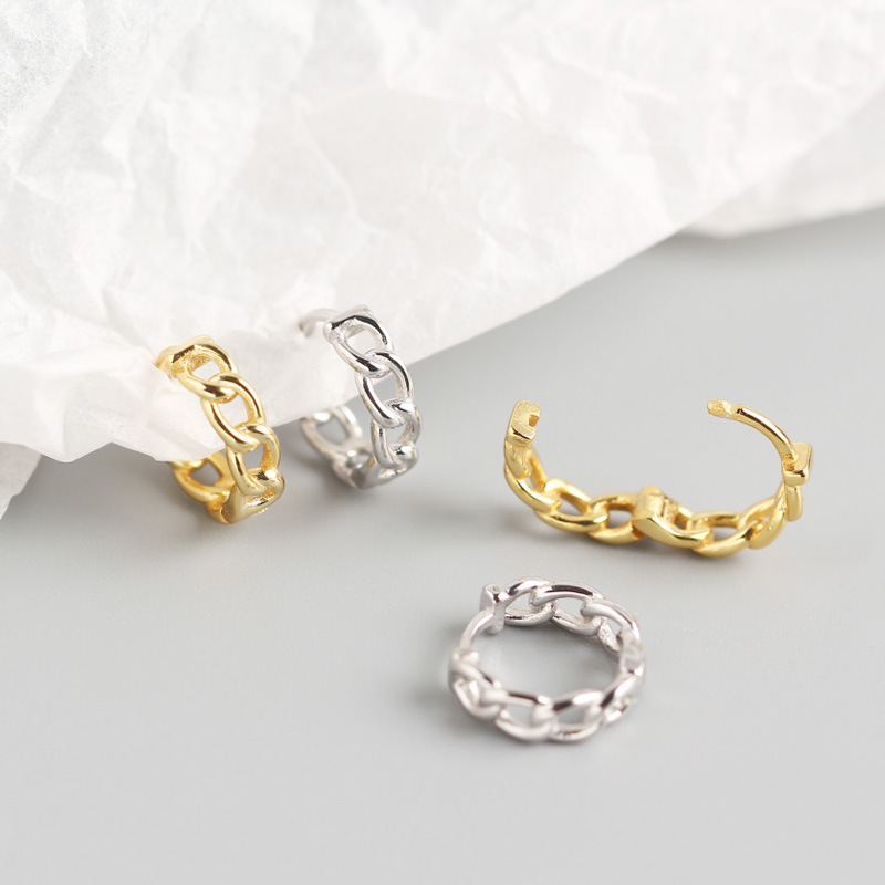 INS Character Chain S925 Silver Earrings