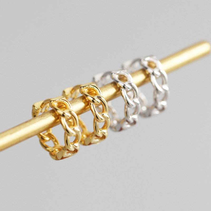 INS Character Chain S925 Silver Earrings