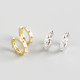 INS Geometric Octagon Polygon White stone S925 Silver Earrings