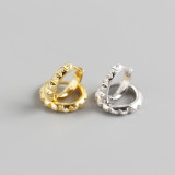 INS Geometric Metal Gear Pave cz Punk Outfits S925 Silver Earrings