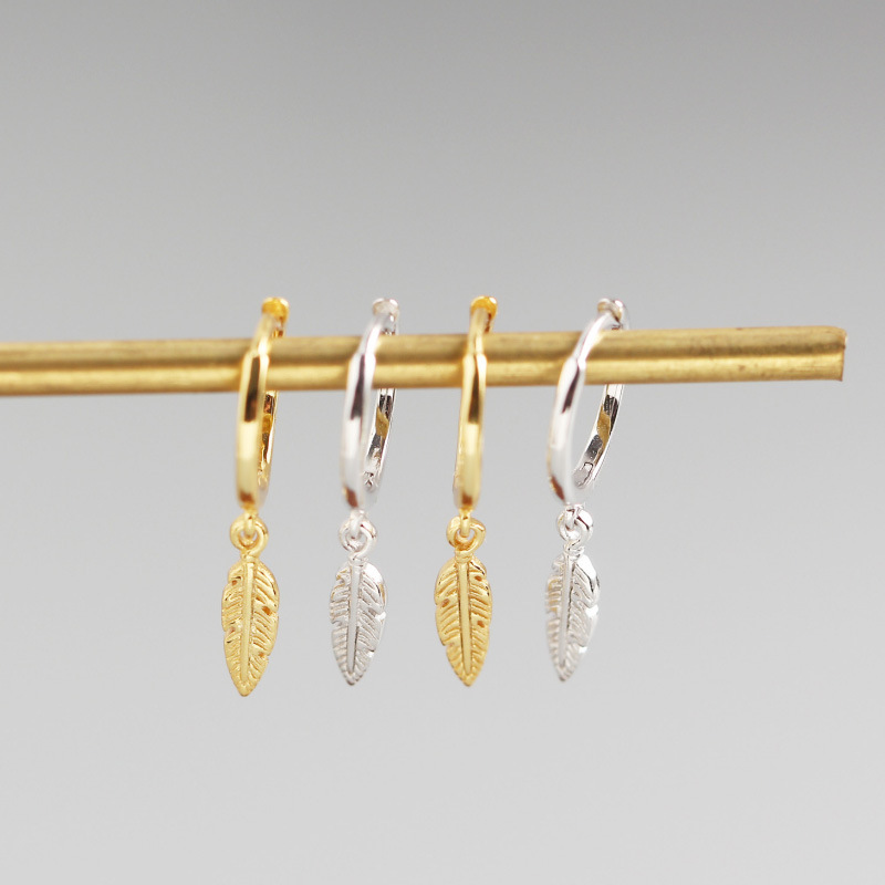 INS Plume Ornament S925 Silver Earrings