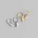 INS Geometric Wolf-tooth Pave cz S925 Silver Earrings