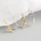 INS Geometric Wolf-tooth Pave cz S925 Silver Earrings
