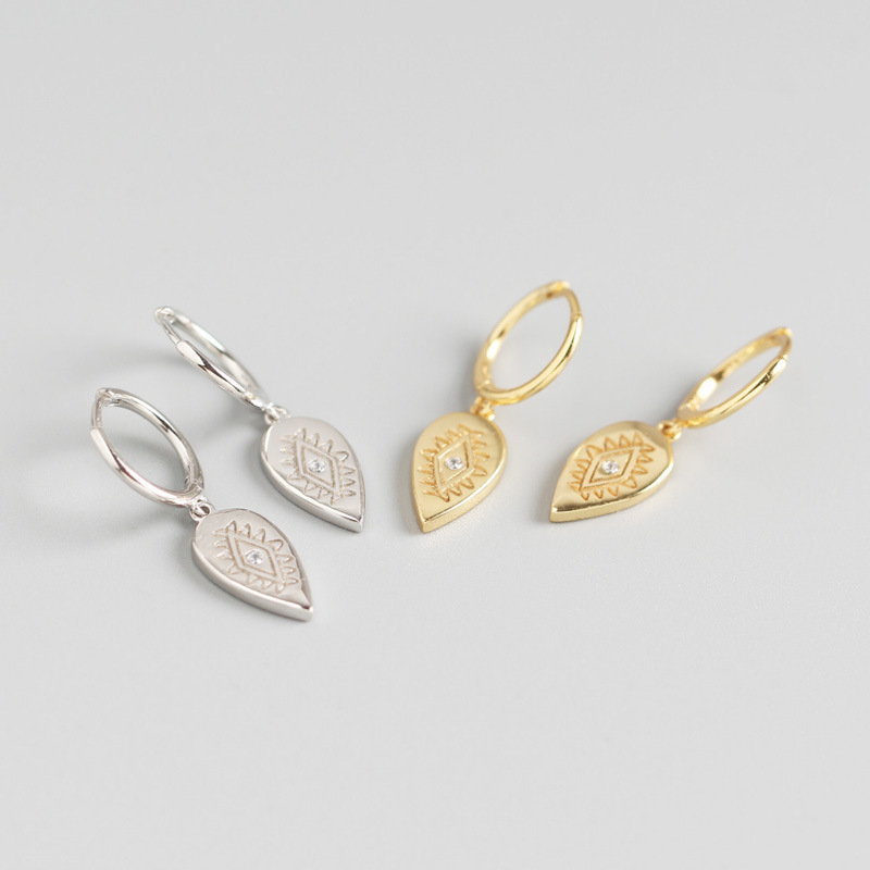 Geometric Drops of Water Pave cz S925 Silver Earrings
