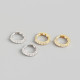 INS Geometric Pave White Stone S925 Silver Earrings