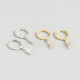 INS Geometric lightning String Pave cz S925 Silver Earrings
