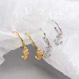 INS Geometric Anchor Pave cz S925 Silver Earrings