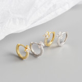 INS Geometric Flower Pave cz S925 Silver Earrings