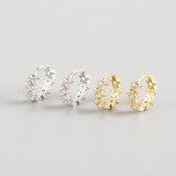 INS Geometric Pentagram Pave cz S925 Silver Earrings