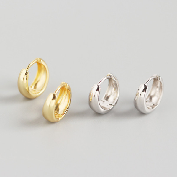 INS Geometric Width Smooth-faced S925 Silver Earrings