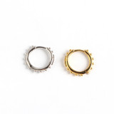 INS Geometric Cross Ballpoint Pave cz S925 Silver Earrings