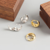 INS Geometric Width Smooth-faced S925 Silver Earrings