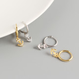 INS Geometric Anchor Pave cz S925 Silver Earrings