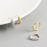 INS Ballpoint Pave cz S925 Silver Earrings