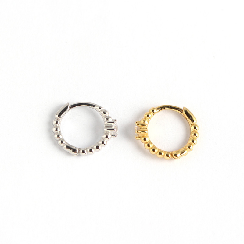 INS Ballpoint Pave cz S925 Silver Earrings