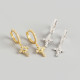 INS Geometric Cross Pave cz S925 Silver Earrings